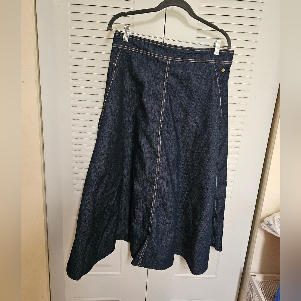 Tommy Hilfiger Dark Blue Denim  A-Line Skirt